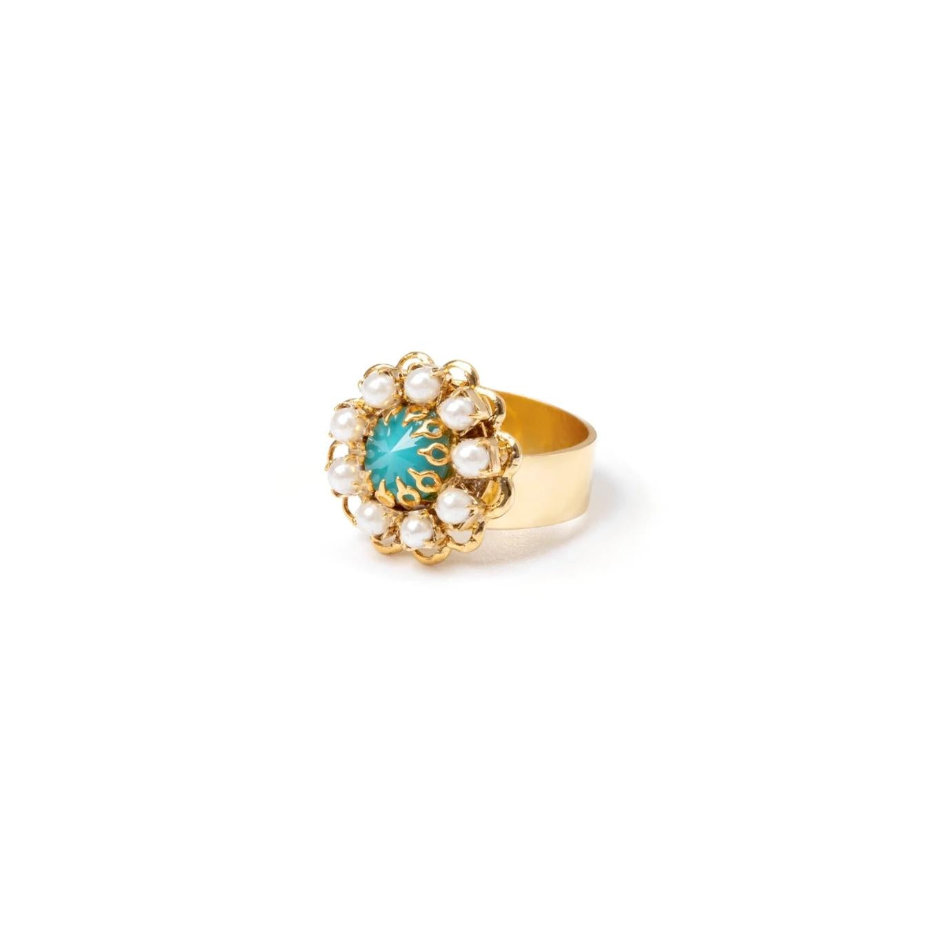 Anello Fiore di Mini Perle Ondina