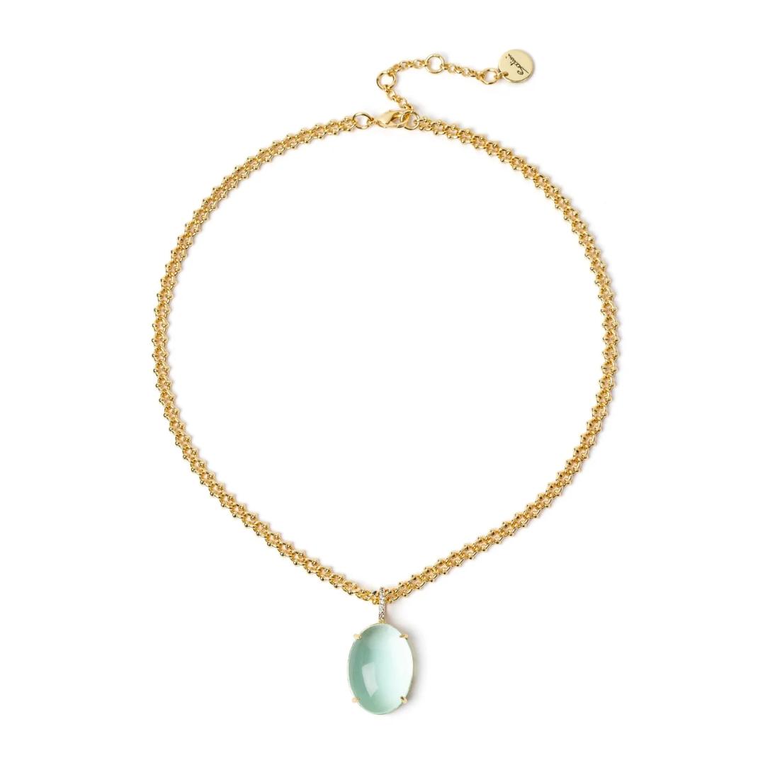 Girocollo Catena e Cabochon Pendente Blossom