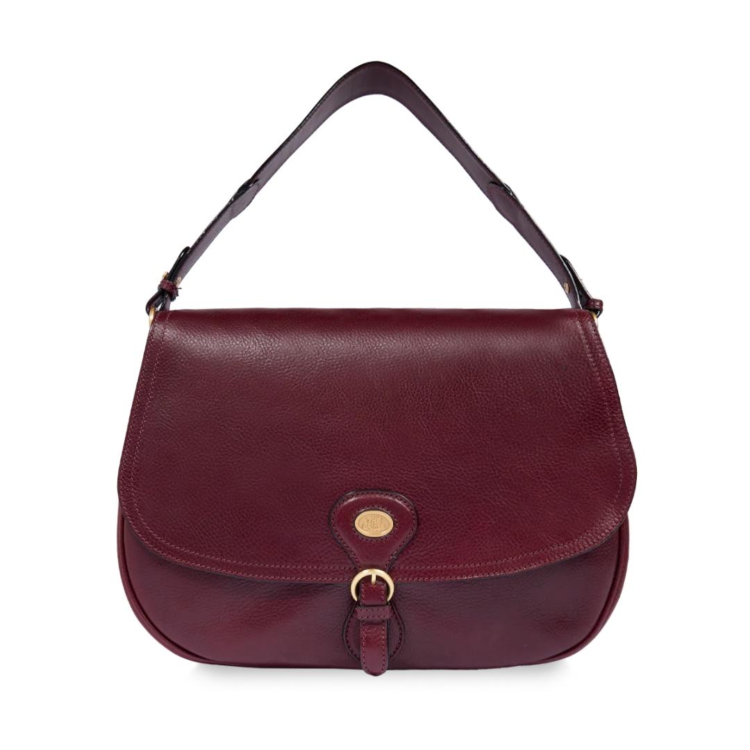 Borsa a Spalla in Pelle Grande con Patta Frontale