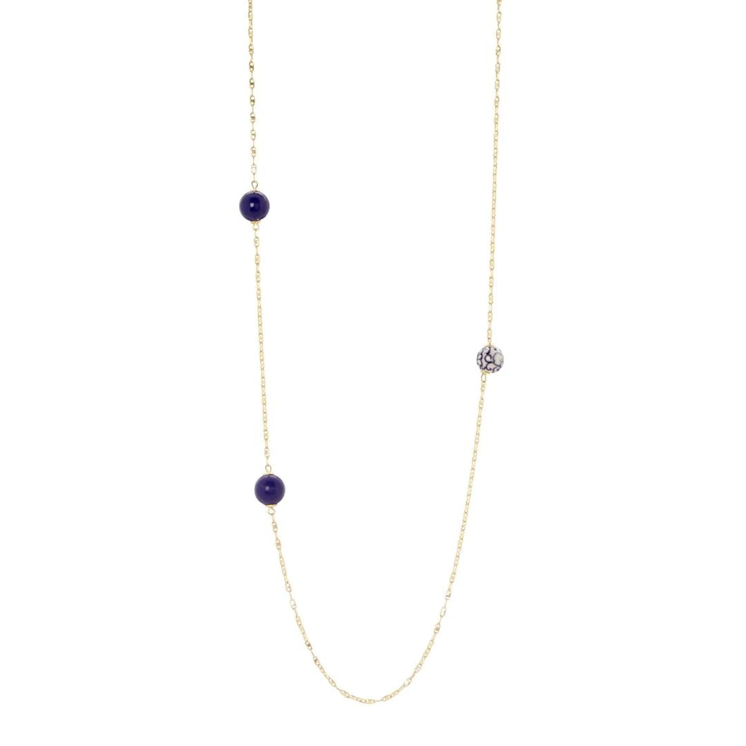 Collana Lunga a Maglie Marinare e Boule Jasmine