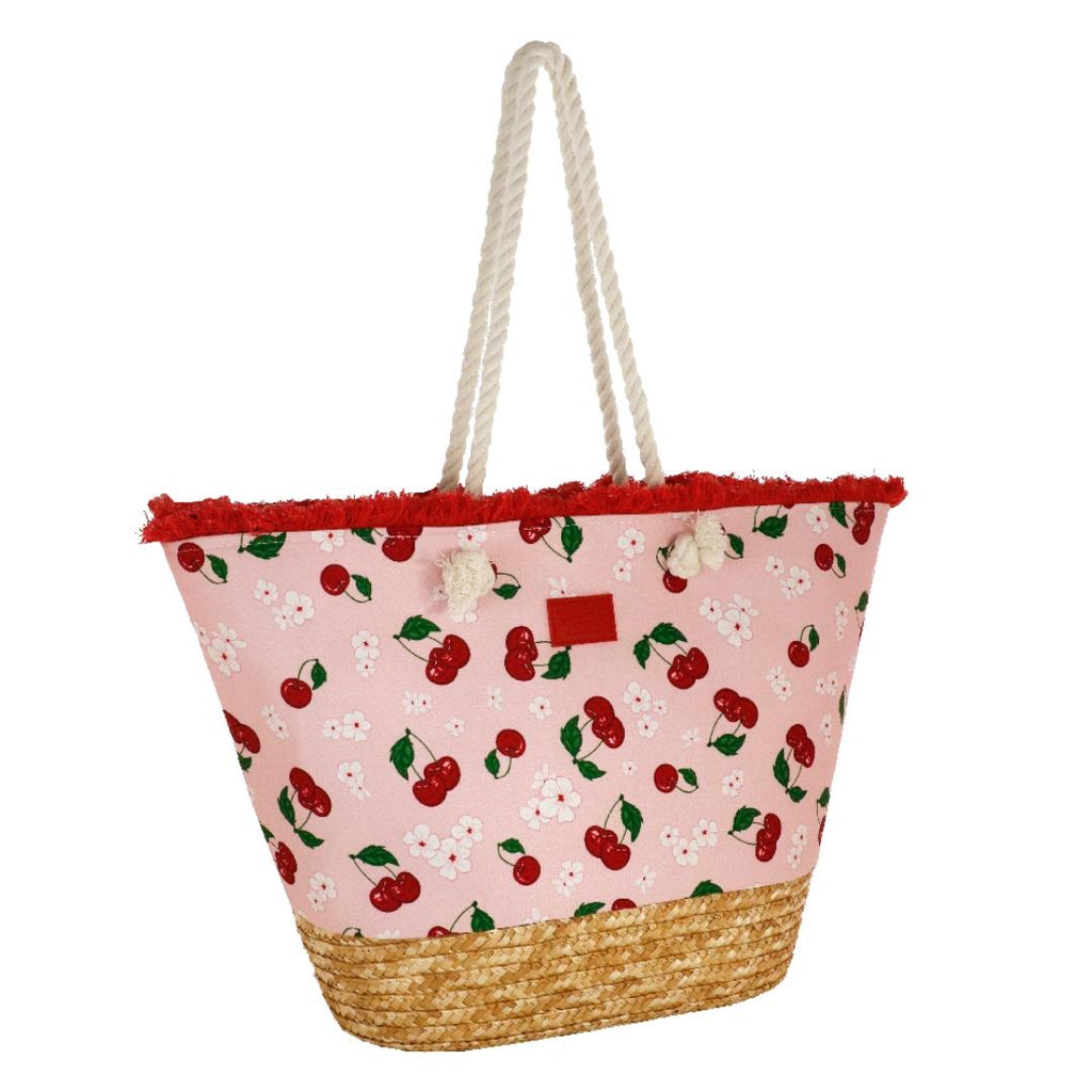 Borsa Mare L Intrecciata Ciliegia