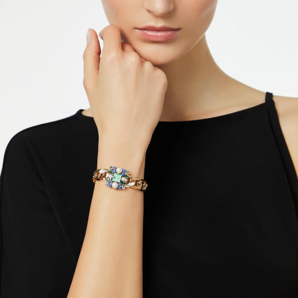 Bracciale Groumette e Charm Quadrato Sirens