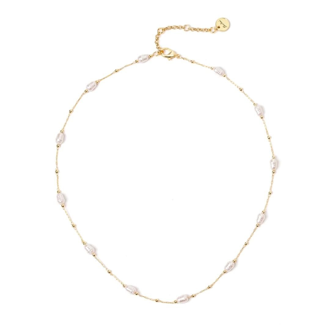 Collana Corta Catena, Perle Barocche e Mini Boule Confettis