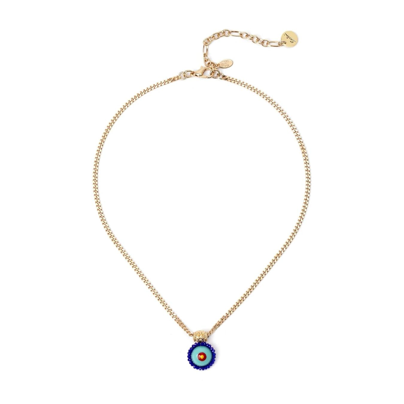 Collana Corta Groumette e Pendente Circolare Partenope