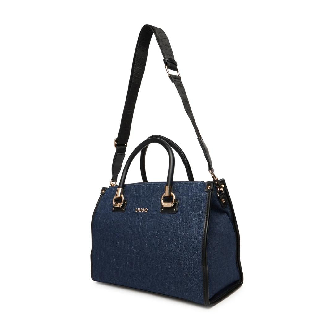 Borsa Satchel Media con Logo