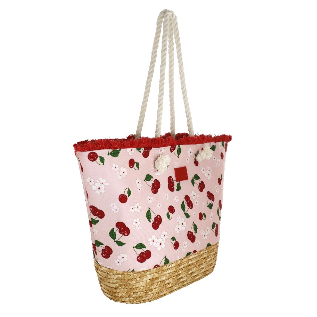 Borsa Mare L Intrecciata Ciliegia