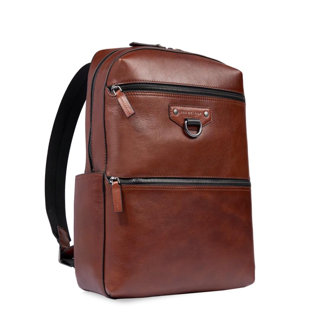 Iacopo Zaino Uomo in Pelle una Zip e Tasca Frontale