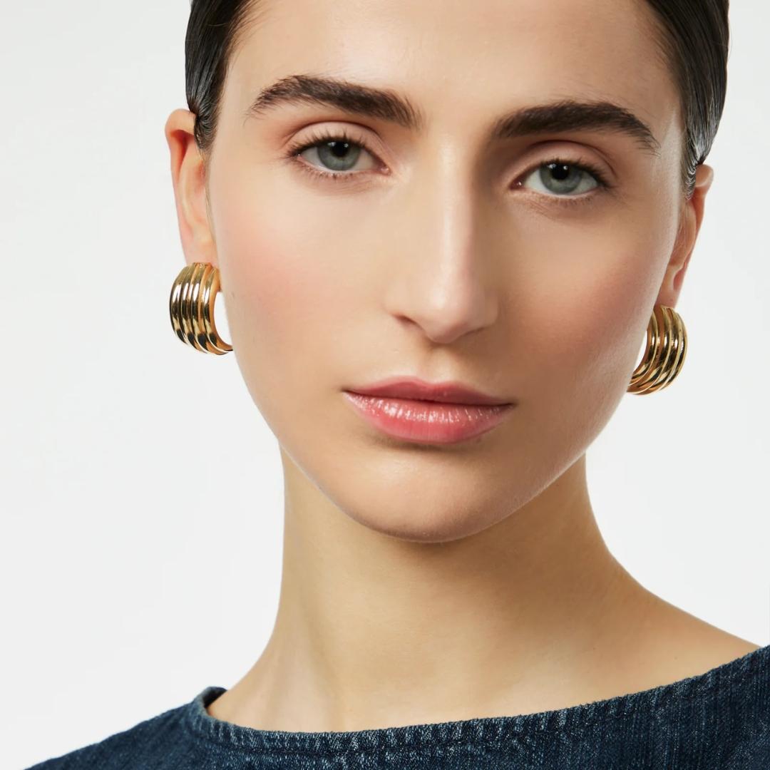 Orecchini Semicerchio a Fasce Amaranta